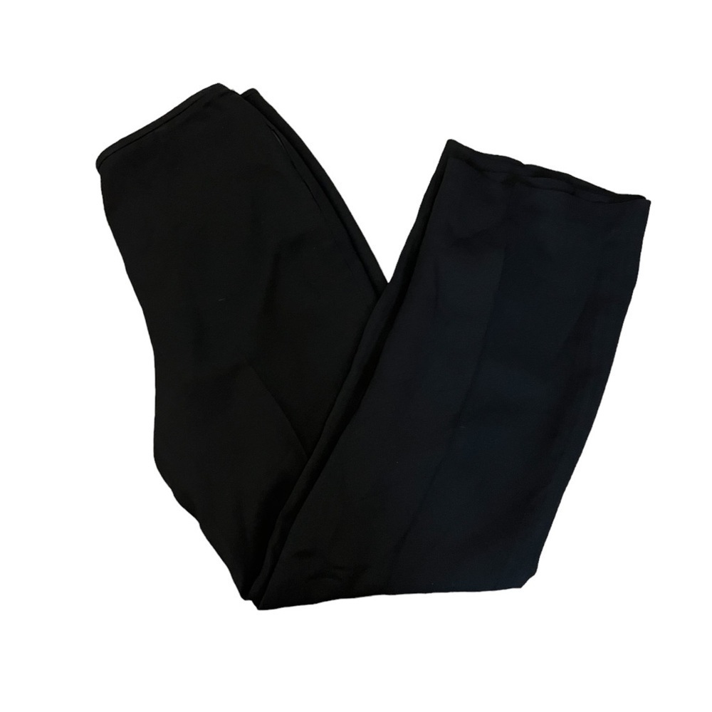 LIZ CLAIBORNE Black High Rise Side Zip Wide Leg Trouser Dress Pant 8